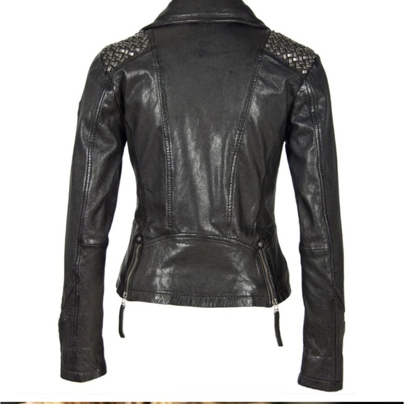 NWT MAURITIUS BLACK LEATHER STUDDED JACKET XS - Picture 3 of 14